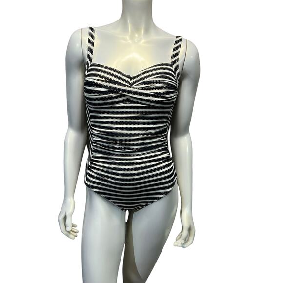 NIPTUCK SWIM Retro Barbie-Inspired Striped One-Piece Swimsuit - Size US 6 - Picture 2 of 16